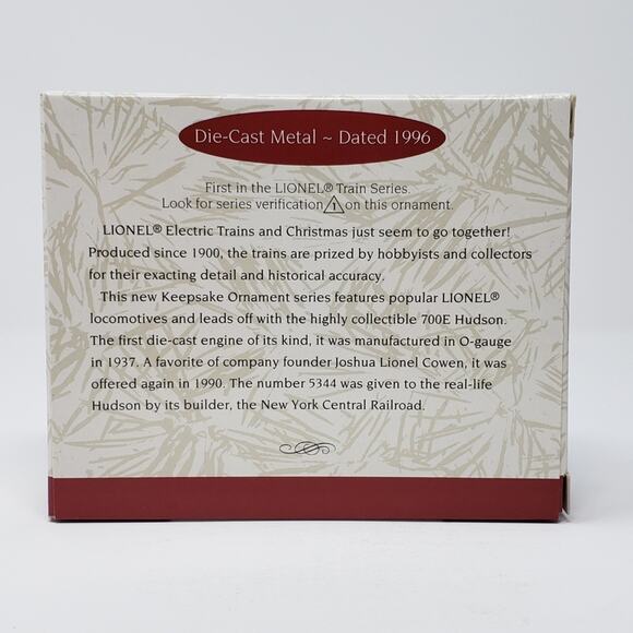 1996 700 Hudson Steam Locomotive #1 Die-Cast Metal Holiday Christmas Ornament - Picture 2 of 6